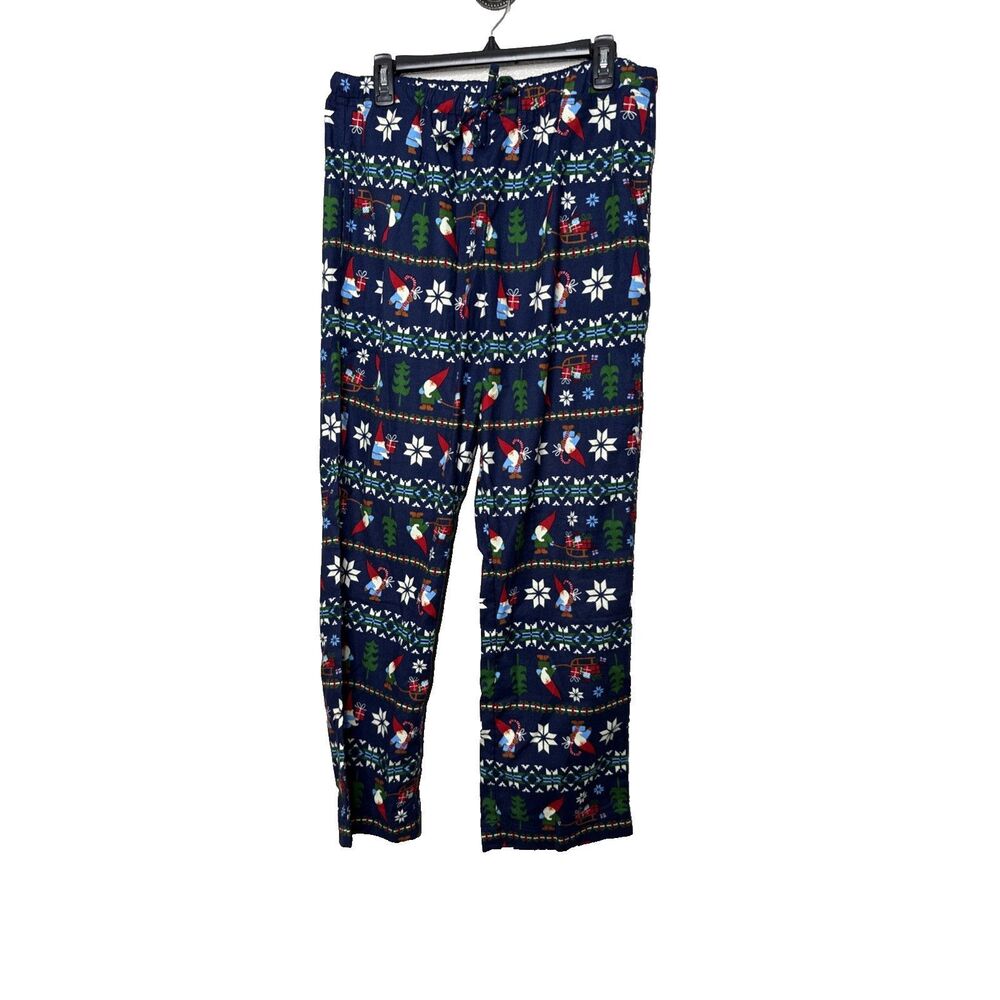 Hanna Andersson Gnome Flannel Pajama Pants Womens Size M Holiday PJ